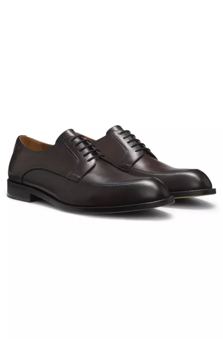Leather Derby shoes with embossed logo