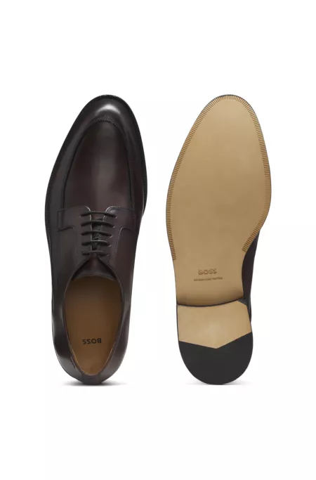 Leather Derby shoes with embossed logo