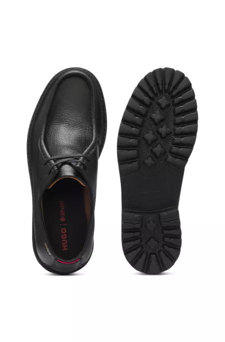 Moccasin-inspired Derby shoes in tumbled leather