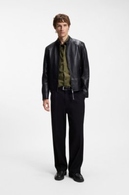 Hugo Moccasin-inspired Derby shoes in tumbled leather finskor herr – bild 2