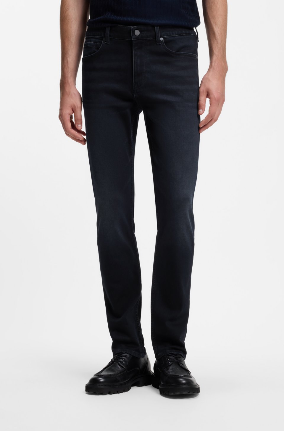 Delaware slim-fit jeans in knitted indigo stretch denim