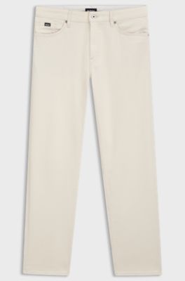 Straight-fit jeans in Italian ecru denim, Natural