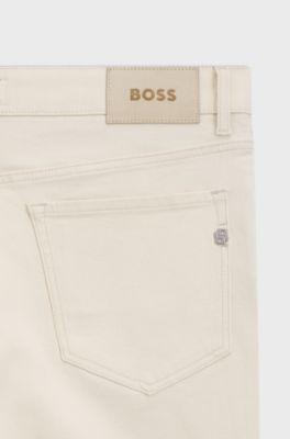 Straight-fit jeans in Italian ecru denim, Natural