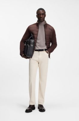 Straight-fit jeans in Italian ecru denim, Natural