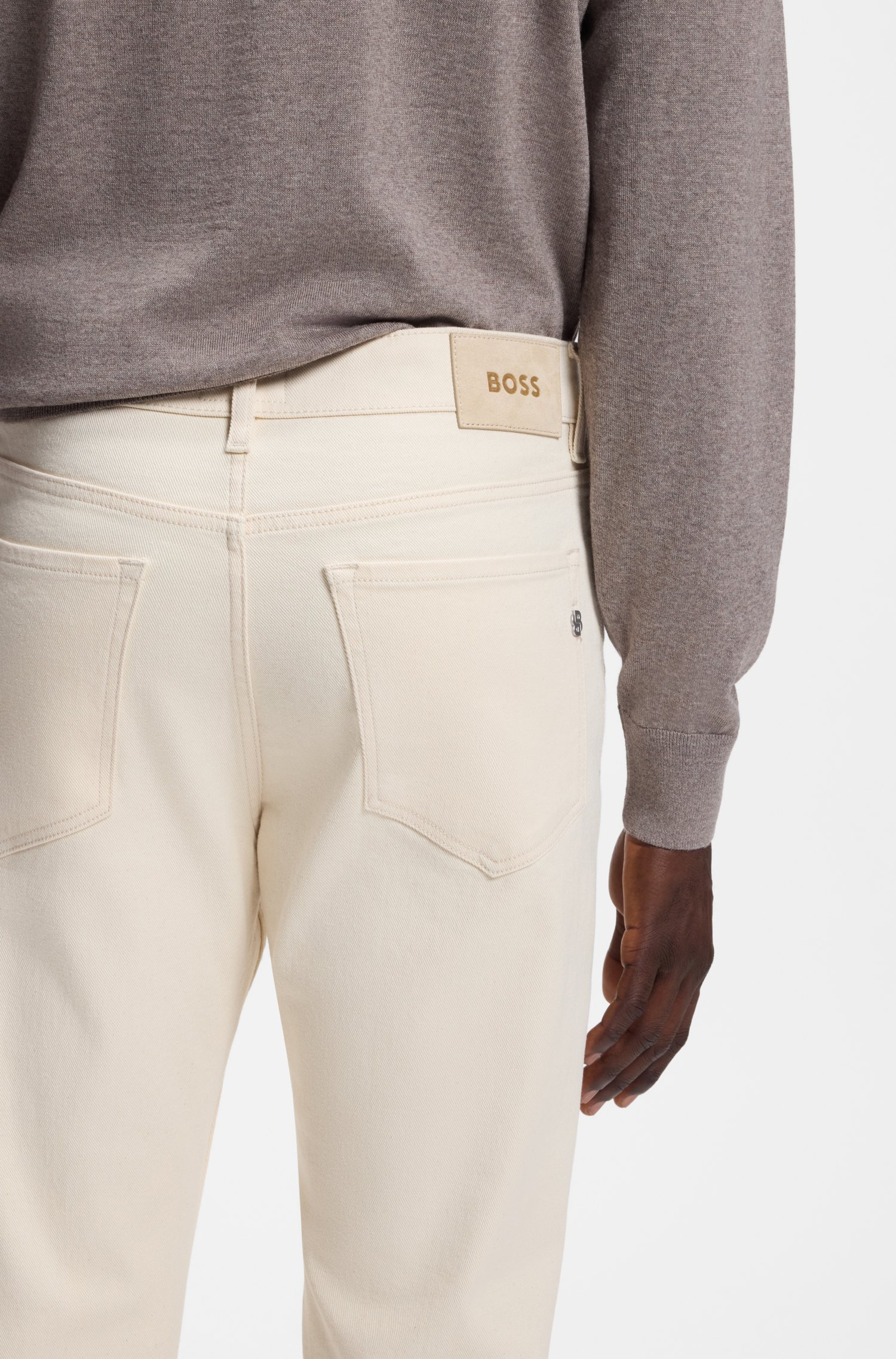 Boss Straight-fit jeans in Italian ecru denim herr – bild 3