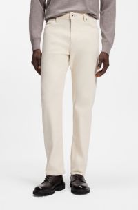 Straight-fit jeans in Italian ecru denim, Natural