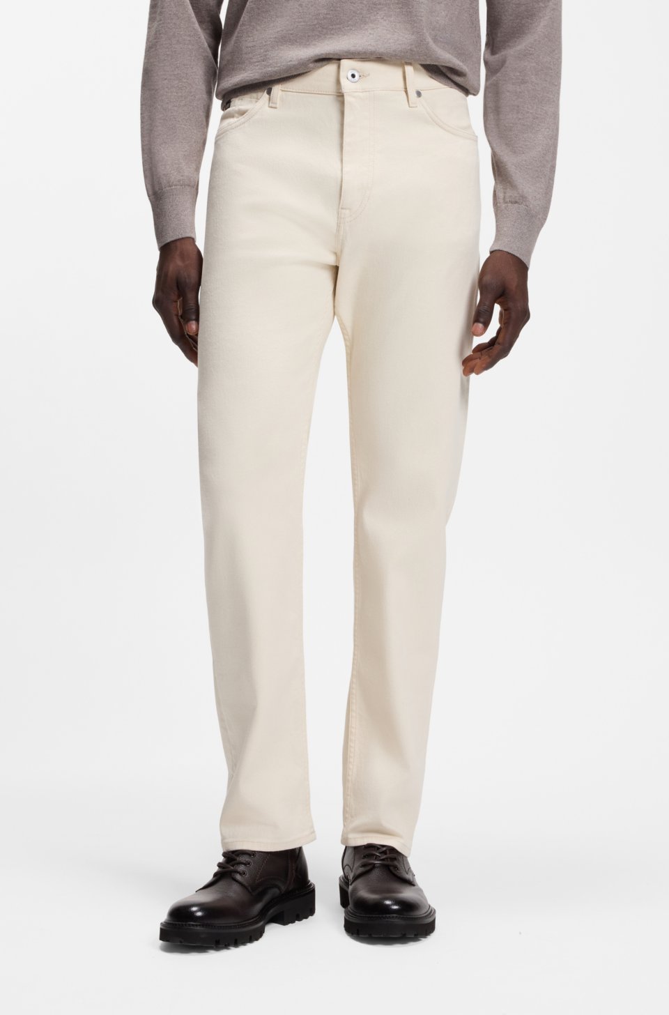 Straight-fit jeans in Italian ecru denim