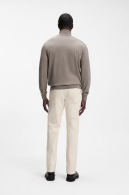 Straight-fit jeans in Italian ecru denim, Natural