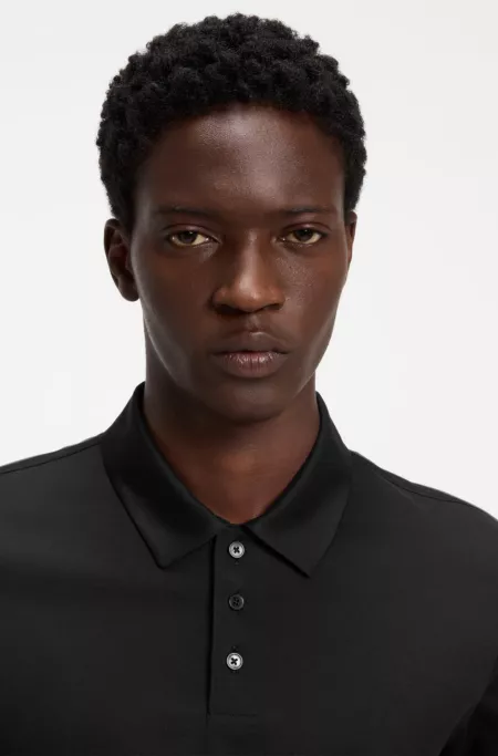 Slim-fit polo shirt in mercerised cotton