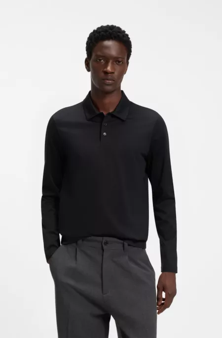 Slim-fit polo shirt in mercerised cotton