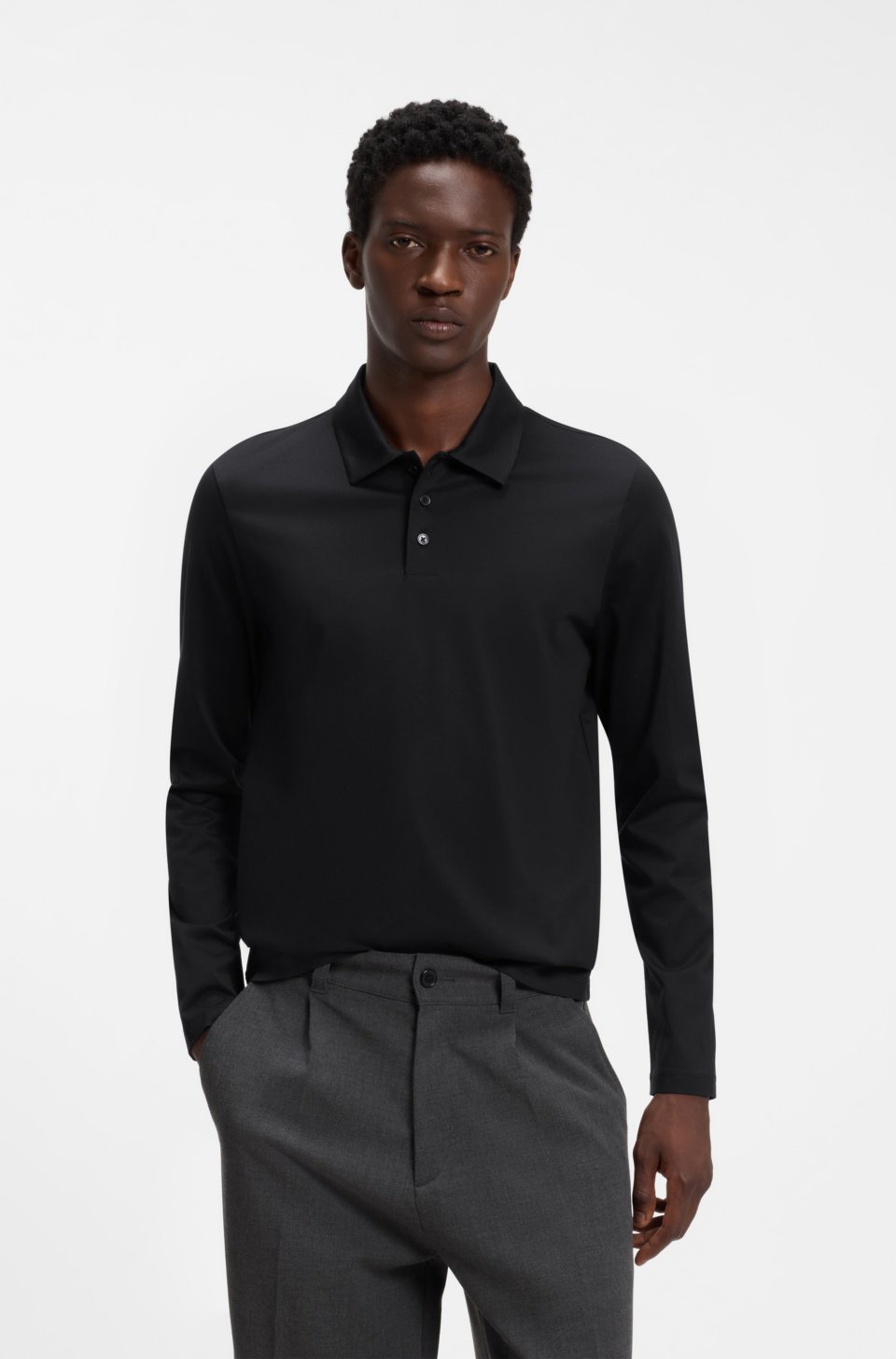 Slim-fit polo shirt in mercerised cotton