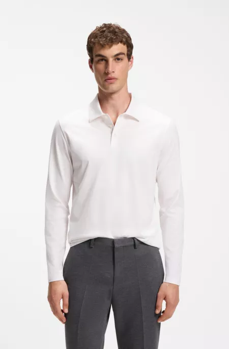 Slim-fit polo shirt in mercerised cotton