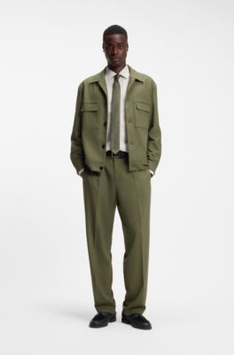 Mocassins en cuir grain&eacute; &agrave; vamp en cuir su&eacute;d&eacute;, Noir