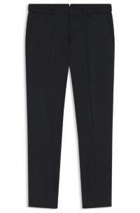 Slim-fit trousers in washable stretch cotton, Black