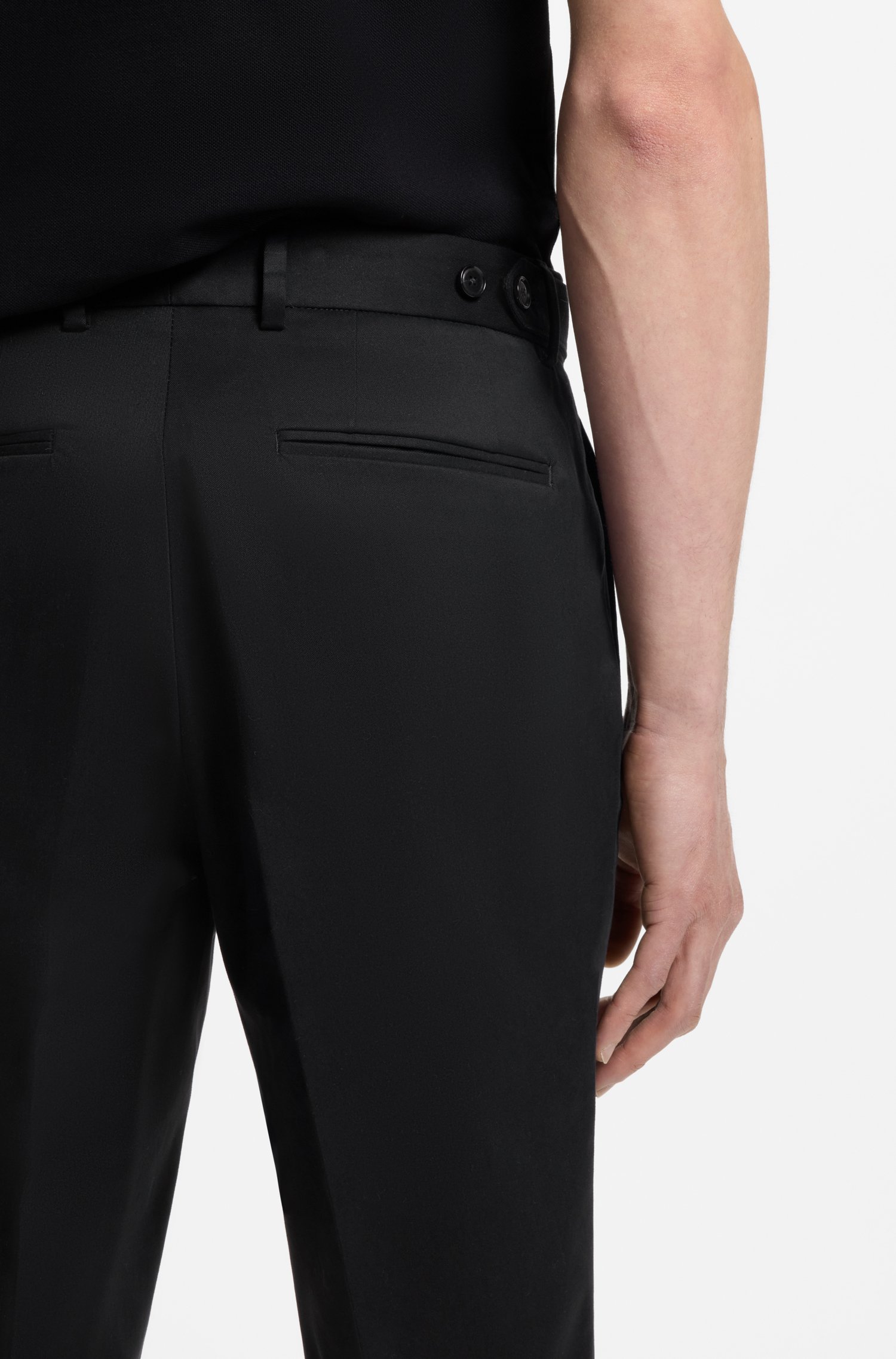 Boss Slim-fit trousers in washable stretch cotton byxor herr – bild 3