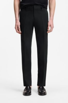 Slim-fit trousers in washable stretch cotton, Black