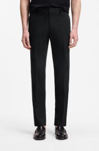 Slim-fit trousers in washable stretch cotton, Black