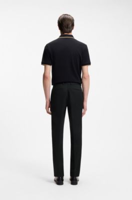 Pantalon Slim en coton stretch lavable, Noir