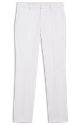 Slim-fit trousers in washable stretch cotton, White