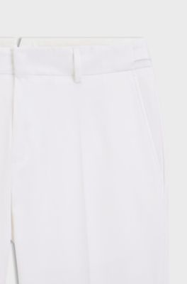 Pantaloni slim fit in cotone elasticizzato lavabile, Bianco