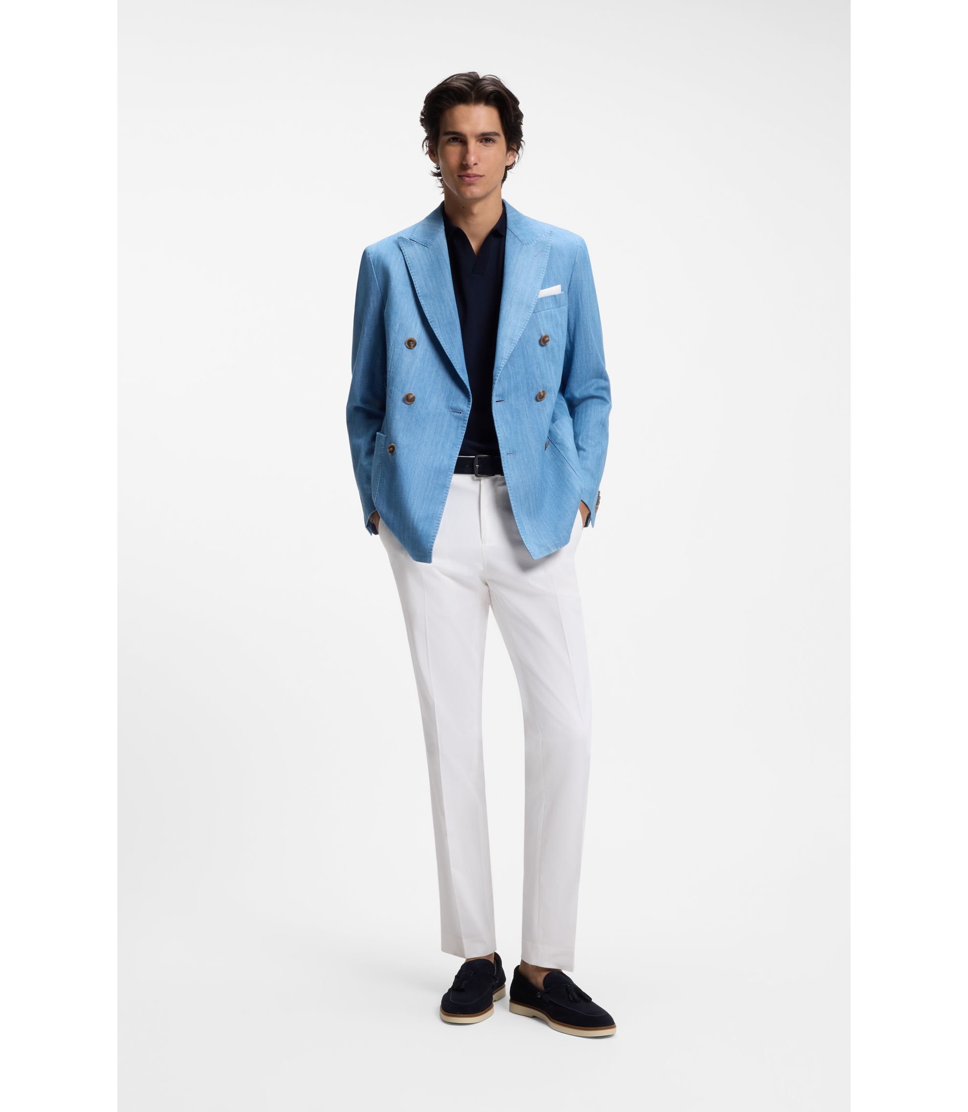 BOSS - スリムフィットパンツ ウォッシャブル ストレッチコットン