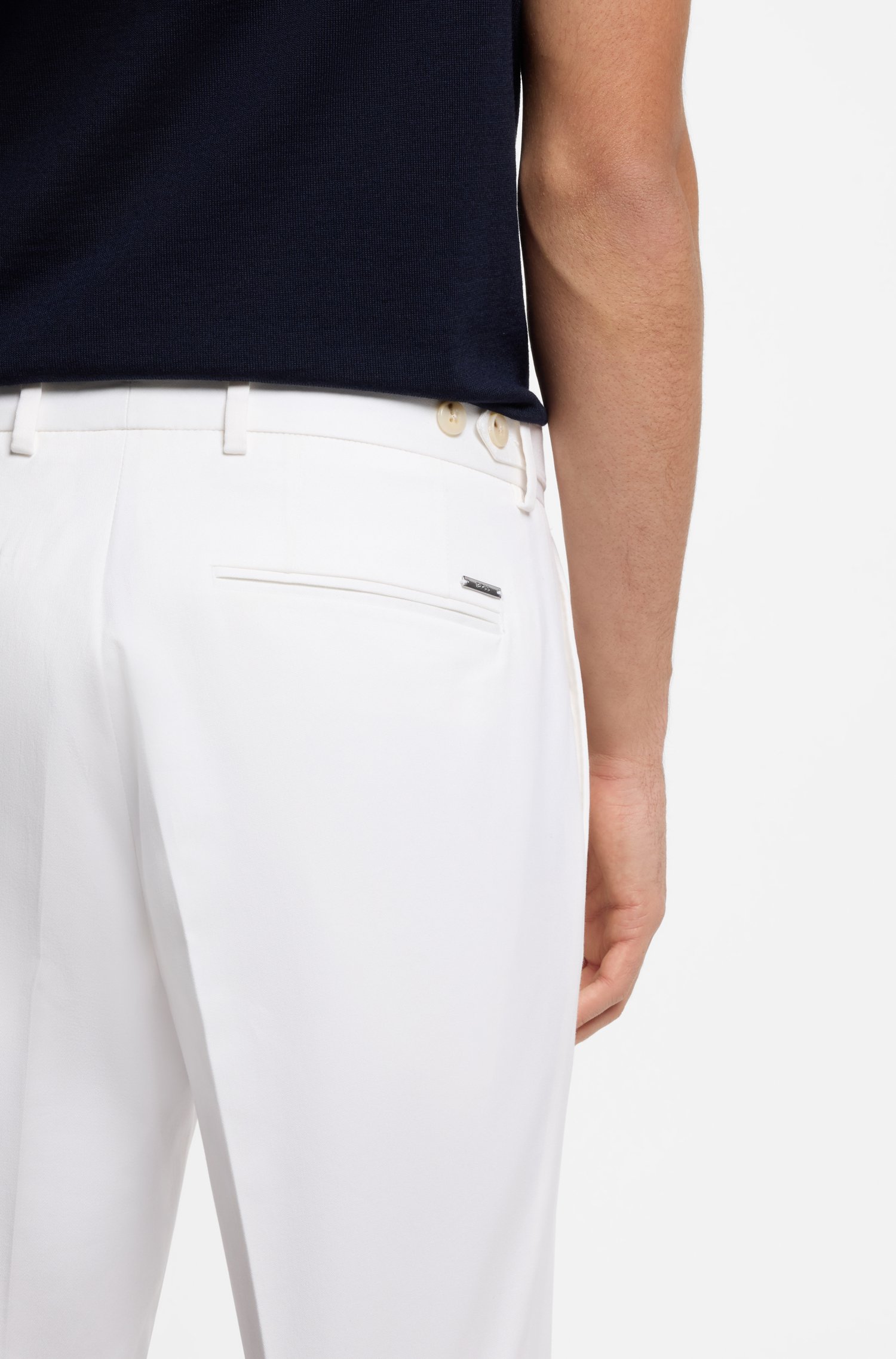 Boss Slim-fit trousers in washable stretch cotton byxor herr – bild 3