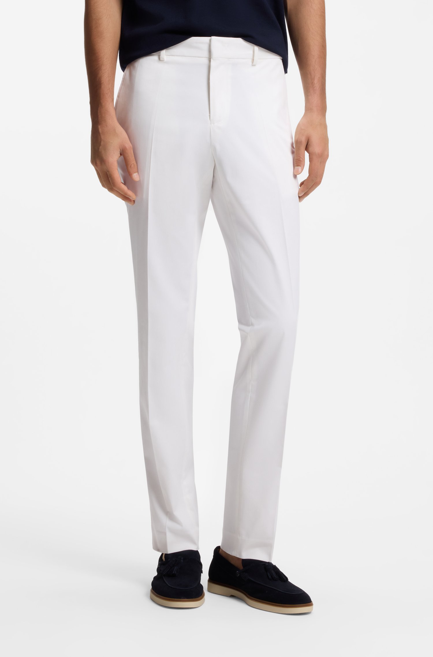 Boss Slim-fit trousers in washable stretch cotton byxor herr