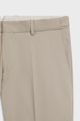 Slim-fit trousers in washable stretch cotton, Beige