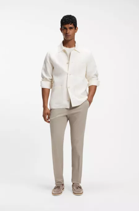 Pantalones slim fit de algodón elástico lavable