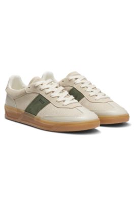Trainers in leather and suede, Light Beige
