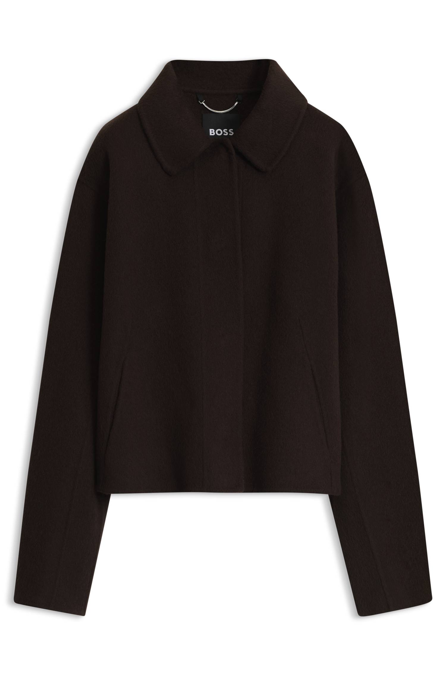 Boss Melange wool-blend coat with a point collar kappor & rockar dam – bild 4