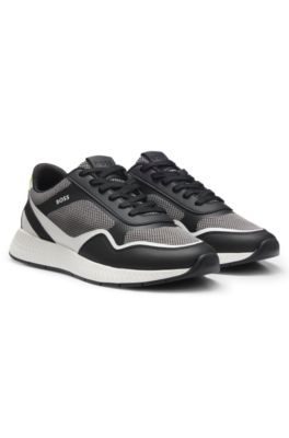 Mesh trainers with ribbed sole, Dark Grey