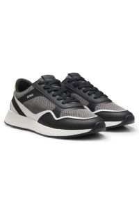 Mesh trainers with ribbed sole, Dark Grey