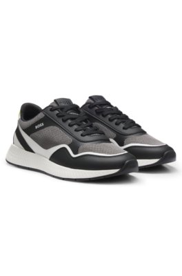 Mesh trainers with ribbed sole