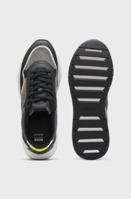 Mesh trainers with ribbed sole, Dark Grey