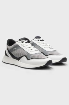 Mesh trainers with ribbed sole, Natural