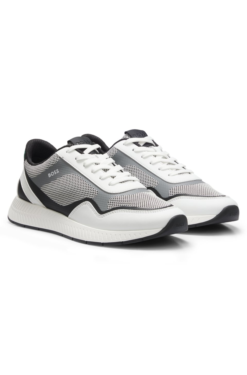 Mesh trainers with ribbed sole