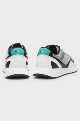 Mesh trainers with ribbed sole, Natural