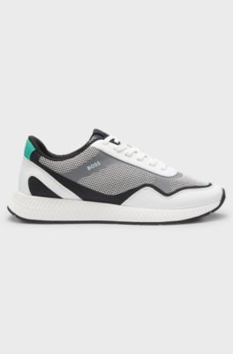 Mesh trainers with ribbed sole, Natural