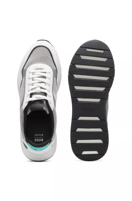 Mesh trainers with ribbed sole