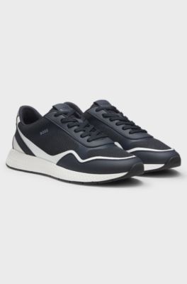 Mesh trainers with ribbed sole, Dark Blue