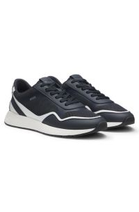 Mesh trainers with ribbed sole, Dark Blue