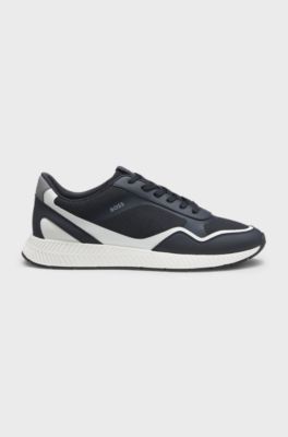 Mesh trainers with ribbed sole, Dark Blue