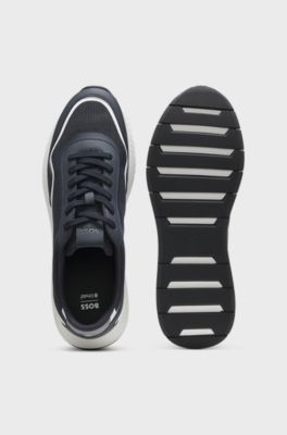 Mesh trainers with ribbed sole, Dark Blue