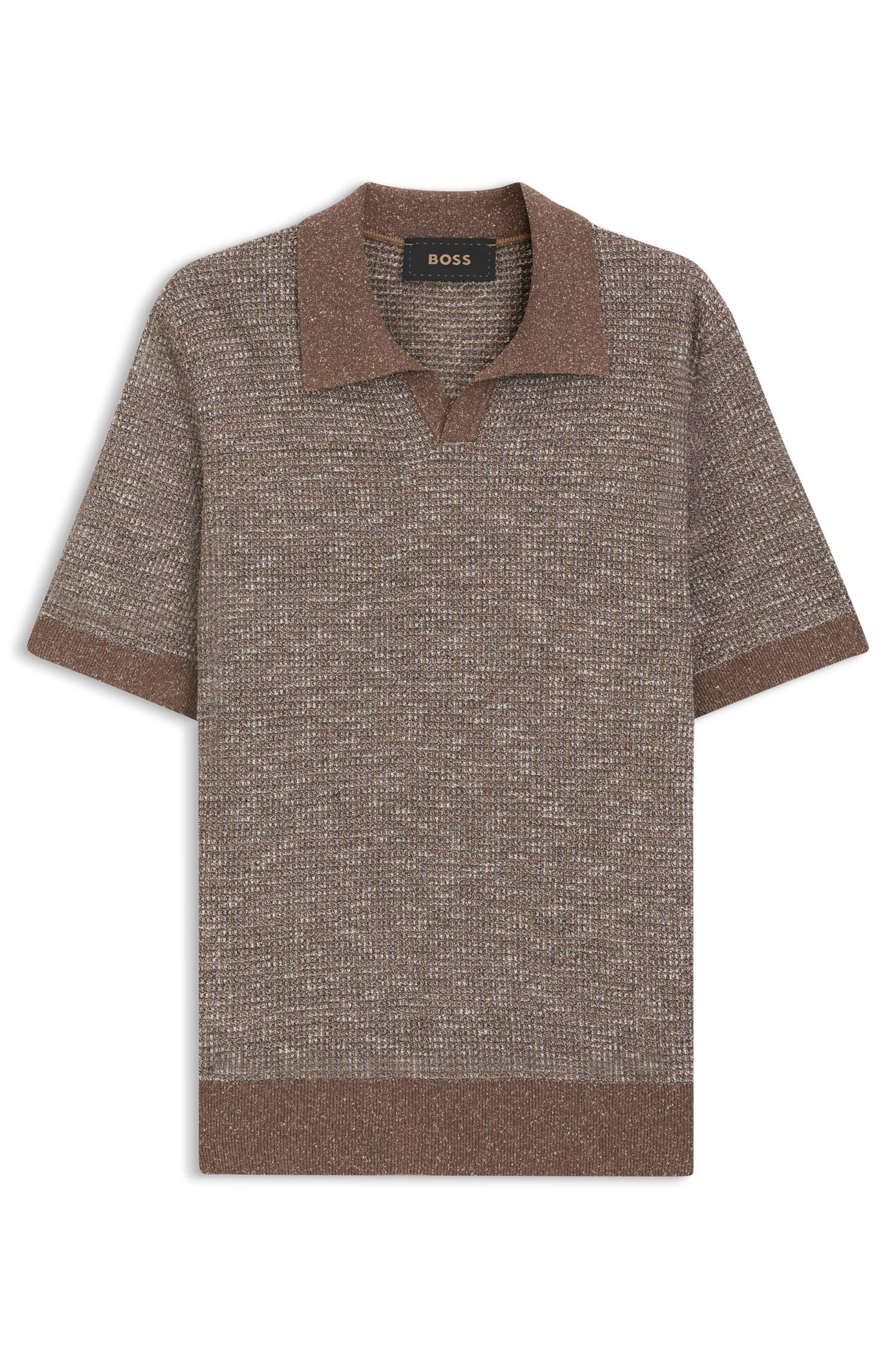Boss Johnny-collar polo sweater in wool, silk and cotton tröjor herr – bild 4