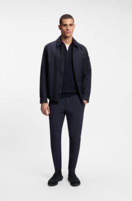 Lace-up suede trainers with a knit sock, Black