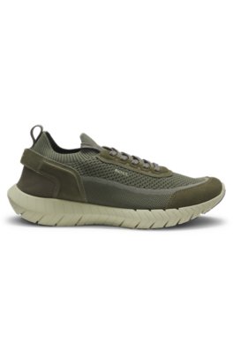 Boss Lace-up suede trainers with a knit sock låga sneakers herr – bild 3