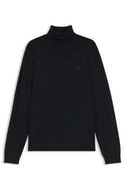 Wool-blend rollneck sweater with structured details
