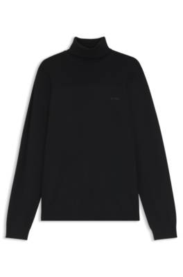 Boss Wool-blend rollneck sweater with structured details polotröjor herr – bild 4