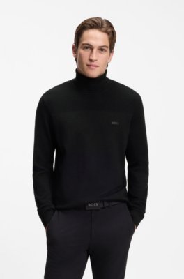 Wool-blend rollneck sweater with structured details